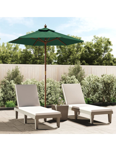 Ombrellone da Giardino con Palo in Legno Verde 196x231 cm