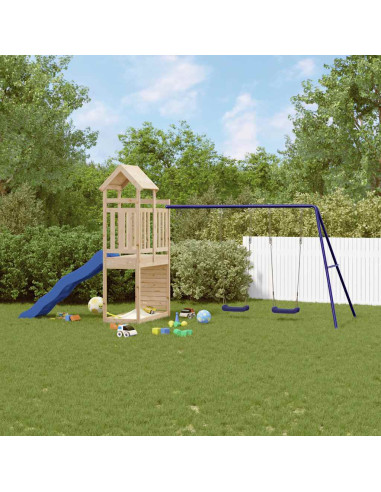 Set da Gioco da Esterno in Legno Massello di Pino