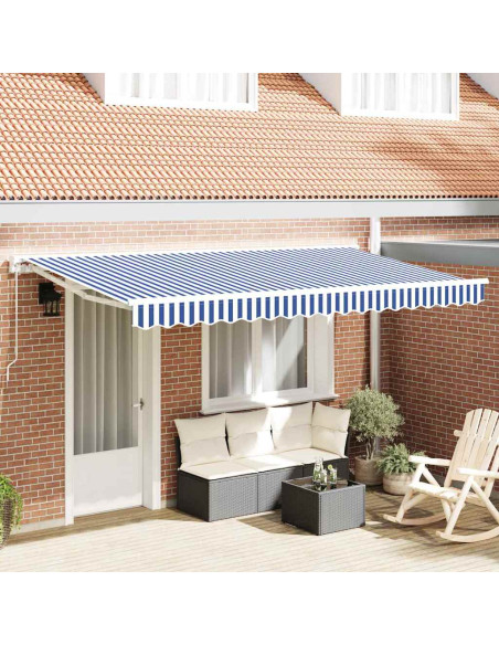 Telo di ricambio per tenda da sole Blu e Bianco 380 x 195 cm