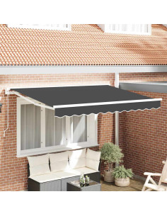 Tenda Retrattile Antracite 250 x 200 cm Poliestere e Metallo