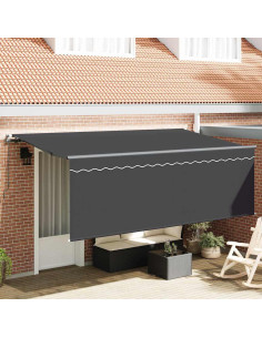 Tenda Retrattile Antracite 350 x 200 cm Poliestere e Alluminio