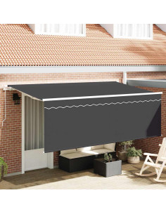 Tenda Retrattile Antracite 350 x 200 cm Poliestere e Alluminio