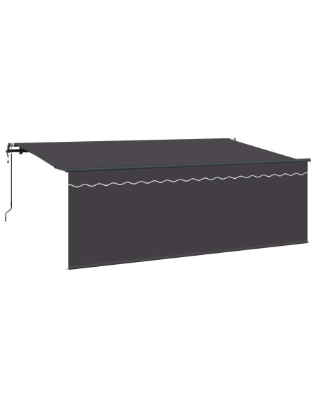 Tenda Retrattile Antracite 400 x 200 cm Poliestere e Alluminio