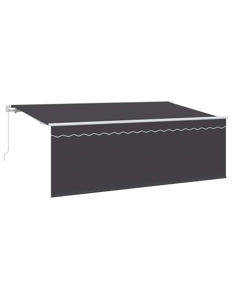 Tenda Retrattile Antracite 400 x 200 cm Poliestere e Alluminio