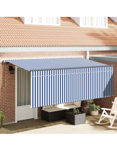 Tenda Retrattile Blu e Bianco 350 x 200 cm
