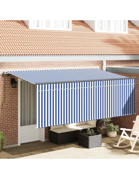 Tenda Retrattile Blu e Bianco 400 x 200 cm