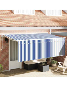 Tenda Retrattile Blu e Bianco 400 x 200 cm