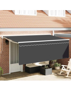 Tenda Retrattile Crema 350 x 200 cm Poliestere e Alluminio