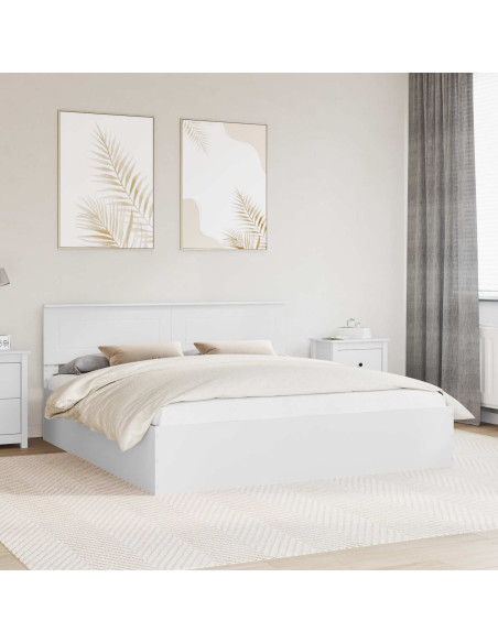 Struttura del letto Bianco 200 x 200 cm Legno multistrato