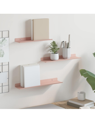 Scaffale da parete con lo scaffale 3 pcs Rosa 40 x 9 x 2,5 cm