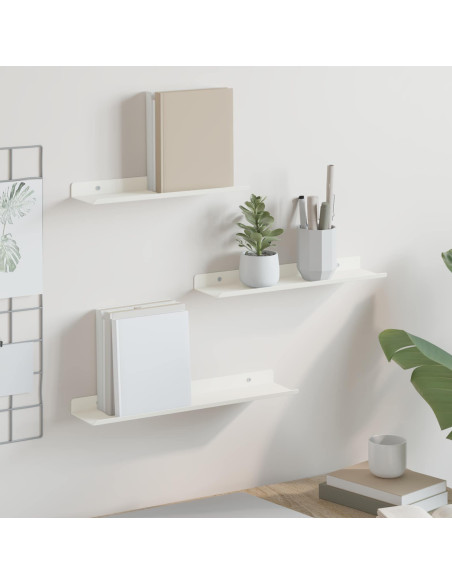 Scaffale da parete con lo scaffale 3 pcs Bianco 40 x 9 x 2,5 cm