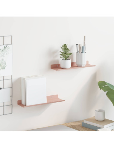 Scaffale da parete con lo scaffale 2 pcs Rosa 30 x 9 x 2,5 cm