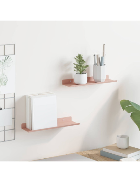 Scaffale da parete con lo scaffale 2 pcs Rosa 30 x 9 x 2,5 cm