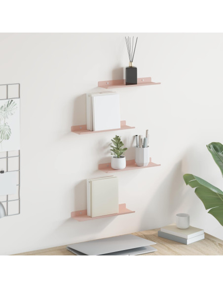 Scaffale da parete con lo scaffale 4 pcs Rosa 30 x 9 x 2,5 cm