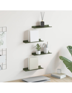Scaffale da parete 4 pcs Verde oliva 30 x 9 x 2,5 cm