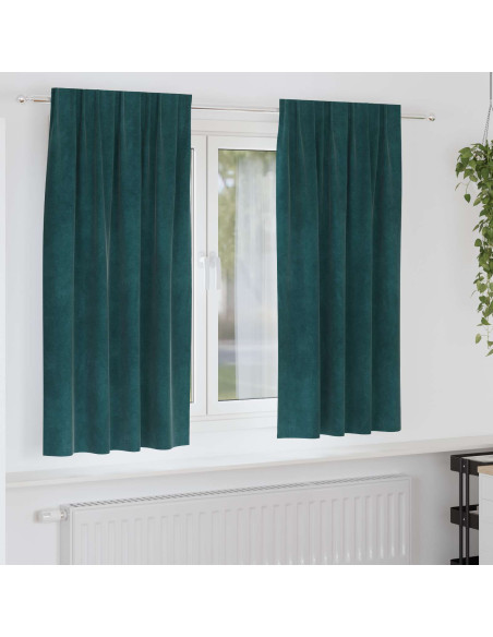 Tende oscuranti 2 pcs Verde Scuro 140 x 175 cm Velluto