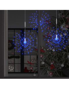 Luci di Natale Fuochi d'Artificio Blu Chiaro 20 cm 140 LED