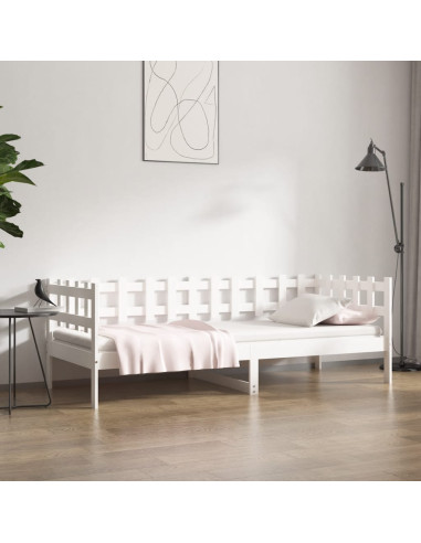 Dormeuse senza Materasso Bianca 90x200 cm Legno Massello Pino