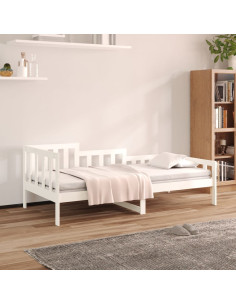 Dormeuse senza Materasso Bianca 90x200 cm Legno Massello Pino