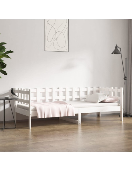 Dormeuse senza Materasso Bianca 80x200 cm Legno Massello Pino