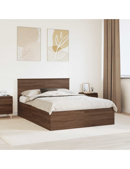 Struttura del letto con testiera Rovere Marrone 160 x 200 cm
