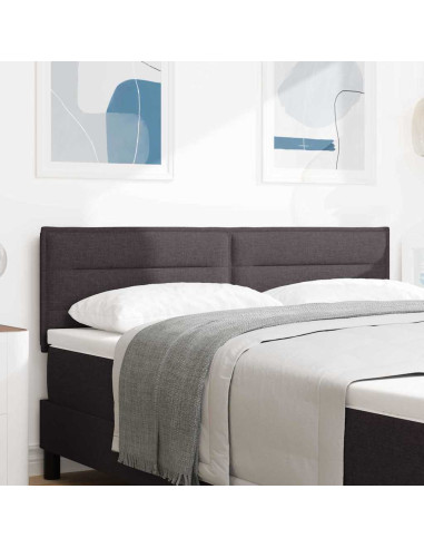 Testiera LED con testiera Marrone Scuro 144 cm Poliestere