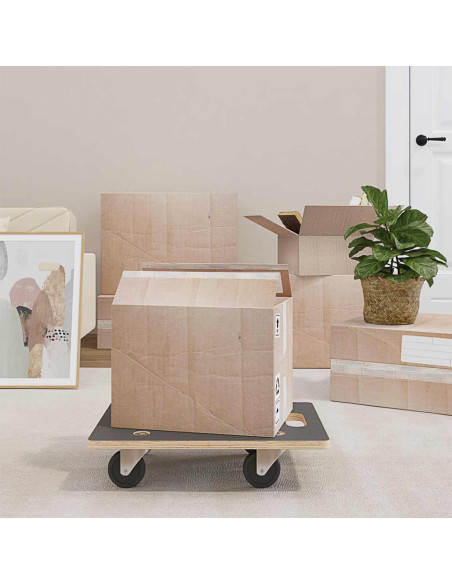 Carrello di Trasporto 6 pcs Grigio Legno compensato