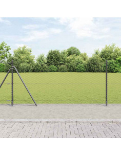 Palo della recinzione Grigio 25 x 1 m (rete da 50 mm) Acciaio