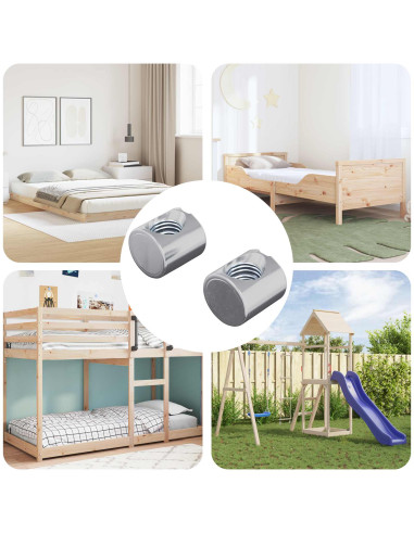 Dadi a tamburo 2 pcs Argento M6 x 12 mm Metallo