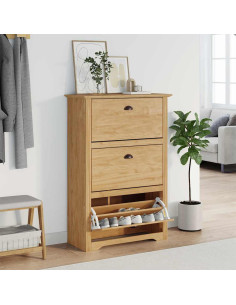 Scarpiera BODO Marrone miele 80 x 35 x 118 cm Legno multistrato