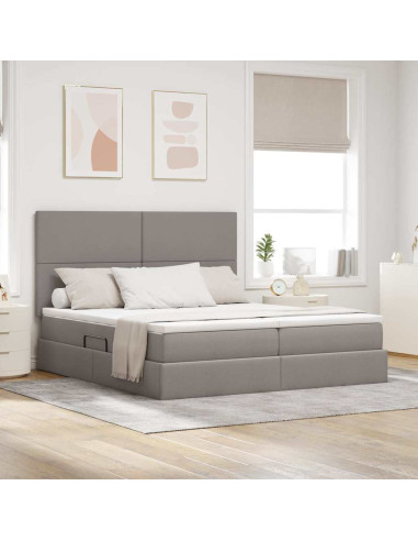 Letto con luci a strisce a LED Talpa 180 x 200 cm Tessuto