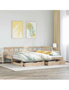 Divano Letto Estraibile con Cassetti senza Materasso 80x200 cm 2