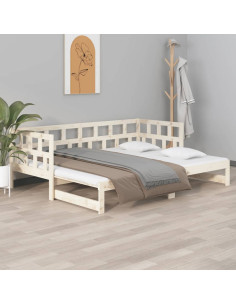 Dormeuse Estraibile in Legno Massello di Pino 2x(80x200) cm