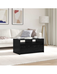 Tavolino da salotto con cassetto Rovere Nero 90 x 50 x 45 cm