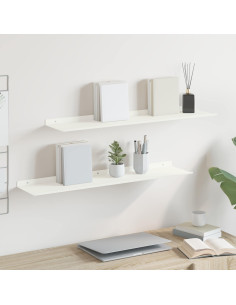 Scaffale da parete 2 pcs Bianco 80 x 18 x 2,5 cm