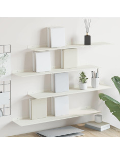 Scaffale da parete 4 pcs Bianco 80 x 18 x 2,5 cm