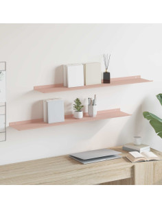Scaffale da parete con lo scaffale 2 pcs Rosa 100 x 18 x 2,5 cm