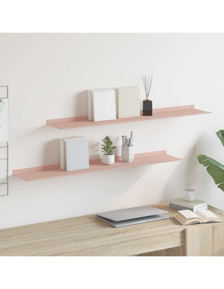 Scaffale da parete con lo scaffale 2 pcs Rosa 100 x 18 x 2,5 cm