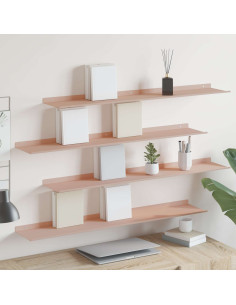 Scaffale da parete con lo scaffale 4 pcs Rosa 100 x 18 x 2,5 cm