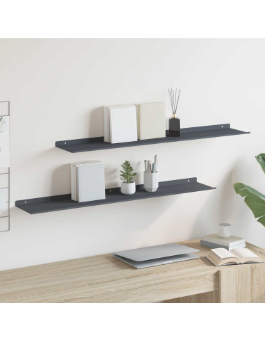 Scaffale da parete 2 pcs Antracite 100 x 18 x 2,5 cm
