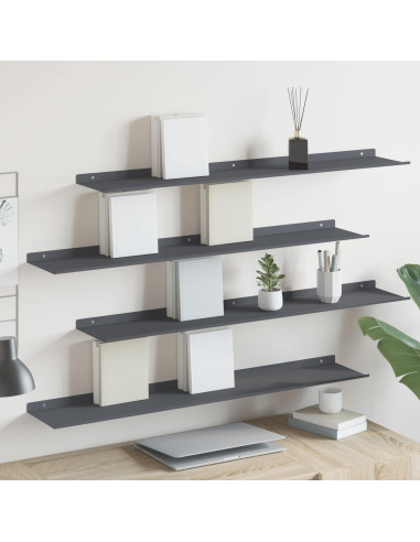 Scaffale da parete 4 pcs Antracite 100 x 18 x 2,5 cm
