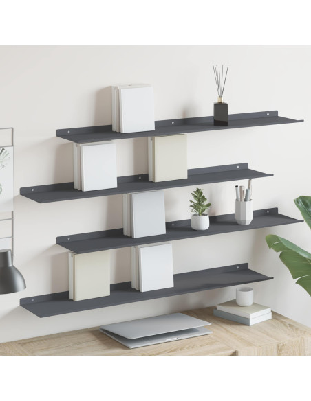 Scaffale da parete 4 pcs Antracite 100 x 18 x 2,5 cm