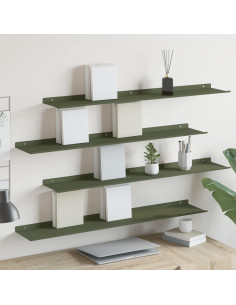 Scaffale da parete 4 pcs Verde oliva 100 x 18 x 2,5 cm