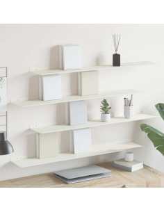 Scaffale da parete 4 pcs Bianco 100 x 18 x 2,5 cm