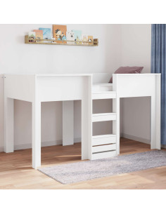 Letto a Castello per Bambini con materasso Bianco 100 x 200 cm