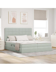 Letto con Contenitore Grigio chiaro 180 x 200 cm Velluto