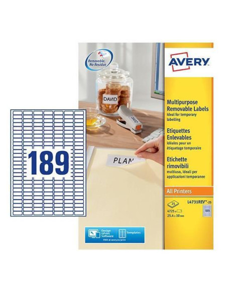 ETICH.LASER RIMOVIBILI 25 4 X 19 SI