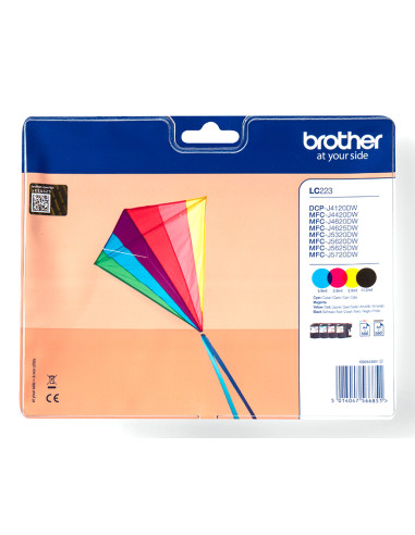 Brother LC-223VALBP cartuccia d'inchiostro 4 pz Originale Nero, Ciano, Magenta, Giallo