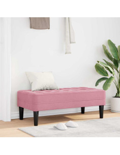 panchina con cuscino Rosa 113 x 57 x 39 cm Velluto