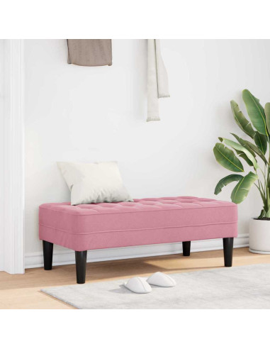 panchina con cuscino Rosa 113 x 57 x 39 cm Velluto